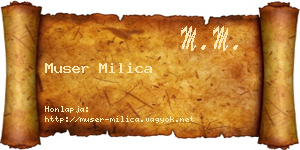Muser Milica névjegykártya